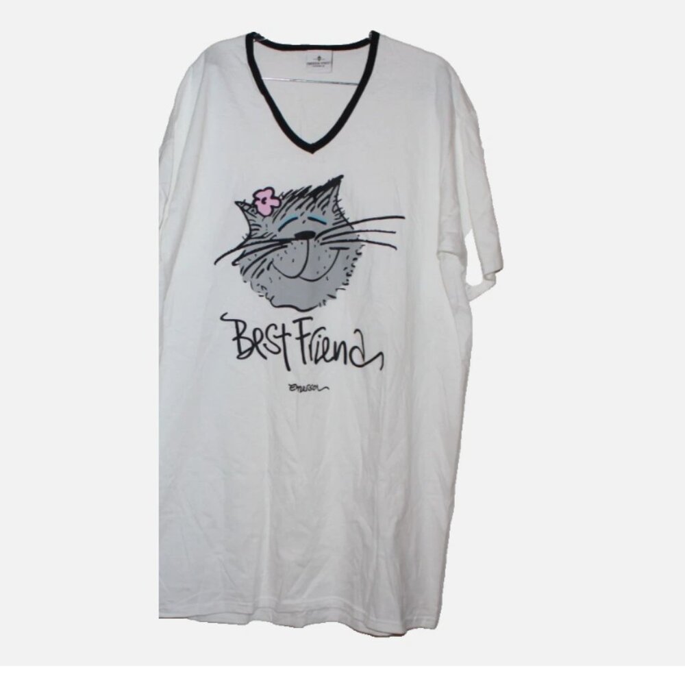 Emerson Street Best Friend Nightshirt Kitty Theme XL Cat Lady Gift Sleepwear